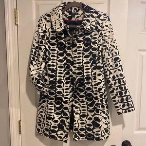 Black and Cream Raincoat Size M